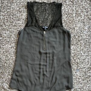 Express size small dark green Sleeveless Blouse with Zipper